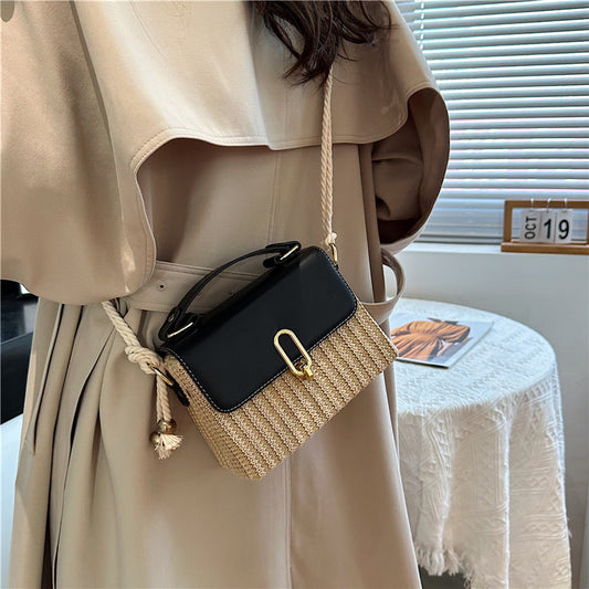 Дамска чанта Универсална тъкана чанта с едно рамо в западен стил